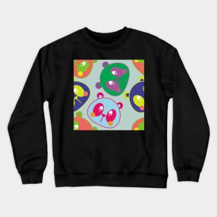 Cute Neon Panda Pattern Seamless Crewneck Sweatshirt